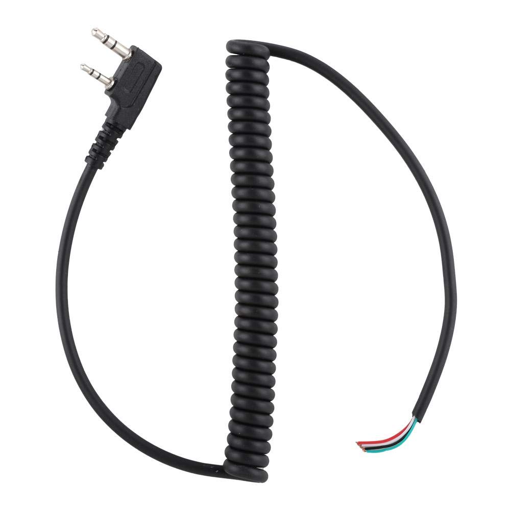 27.6 inch Hand Mic Cable Walkie Talkie Speaker Cable with 3.5mm+2.5mm Dual Interface for UV5R for TK-240 for Linton