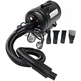 Pet Control HQ Stepless Adjustable Speed &amp; Temperature Pet Grooming Hair Dryer, Quiet Pet Hair Dryer, Hair Dryer For Dogs, Cats and Pets Large And Small, 4 Nozzle Pet Blow Dryer