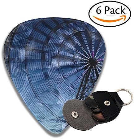 Blue Sky Ferris Wheel Celluloid Guitar Picks 6 Pack Includes Thin, Medium, Heavy &amp; Extra Heavy Gauges