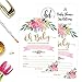25 Cute Floral Oh Baby Shower Invitations For Girls, Pink Blush Gold Flowers Printed Write or Fill In The Blank Invite Unique Custom Vintage Coed Themed Party Card Stock Paper Supplies and Decorations