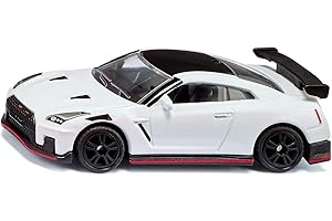 siku 1579, Nissan GT-R Nismo, Toy Car, Metal/Plastic, Black/White, with Rubber Tyres and Rear Wing