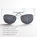 mnxo Rimless Lens Titanium Polarized Sunglasses for Men and Women – Lightweight (Black)