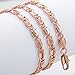 Trendsmax 4.5mm Womens Ladies Chain Snail Link Rose Gold Plated Necklace 18-36inch
