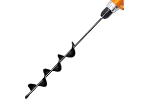 LONGRUNNEW Auger Drill Bit for Planting 2.4"(D) x22.84(L), Garden Ground Earth Spiral Drill Bit for 3/8" Hex Drive Drill, for