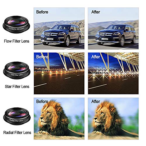 image for omitium Phone Camera Lens, Cell Phone Lens Kit, 8X Zoom Lens/Fish Eye 