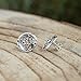 Paz Creations ♥925 Sterling Silver Lace Heart Design Stud Earrings, Made in Israel