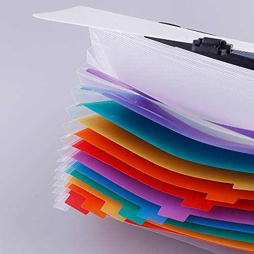 File Folders, 13 Pockets A4 Accordion File Organizer Letter Size Portable School Business Office Document Holder - Thumbnail 3