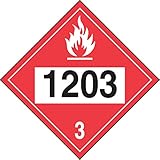 Accuform Signs MPL733VS1 Adhesive Vinyl 4-Digit DOT Placard, Hazard Class 3, Legend