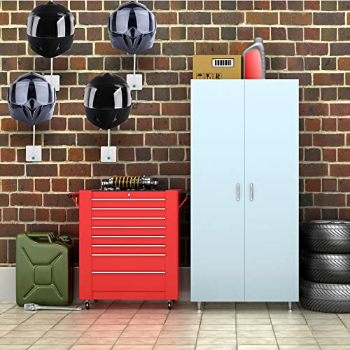 Helmet Holder Rack Helmet Wall Mount Rack Stand Set Metal White