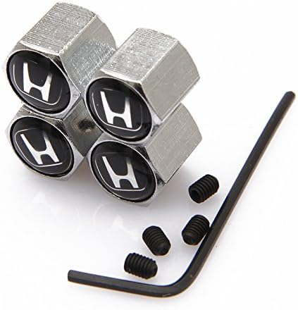 CzlpV Anti-theft Metal Car Wheel Tyre Tire Stem Air Valve Cap For Honda (Black)