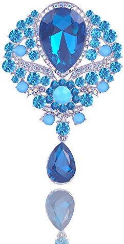 Yilanair Sparkle Big Crystal Peacock Brooch Pin