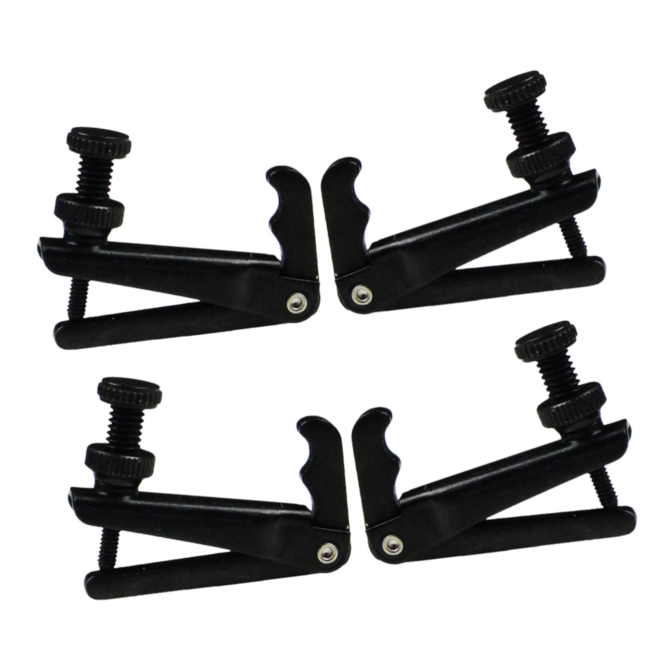Mikinona Violin Fine Tuners 4Pcs Black Brass String Adjusters for 3/4 and 4/4 Violins Practical Universal Violin Parts for Precise String Tuning