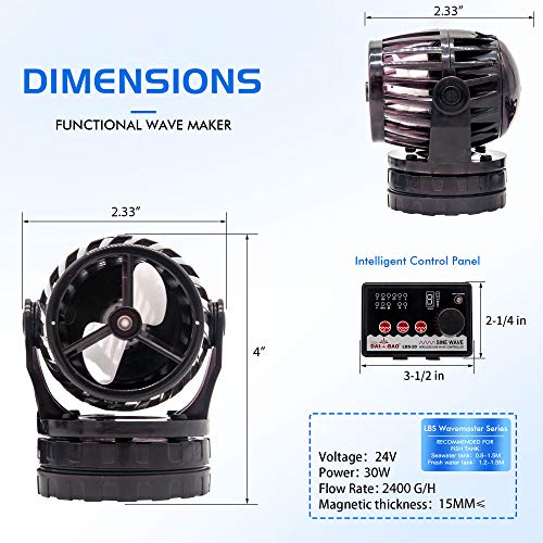 DAI BAO Wave Maker Pump 2400 GPH 24 V DC ECO Quiet Propeller Loop Sine