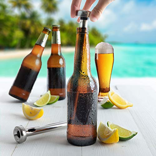 Vinetto Stainless Steel Beer Chiller Sticks (Set of 3) & Bottle Opener - Wine, Water, Beverage Cooling Sticks for Bar, Party & Camping - Instantly Chills Your Drinks - Perfect Gift for Beer Lover - Thumbnail 2