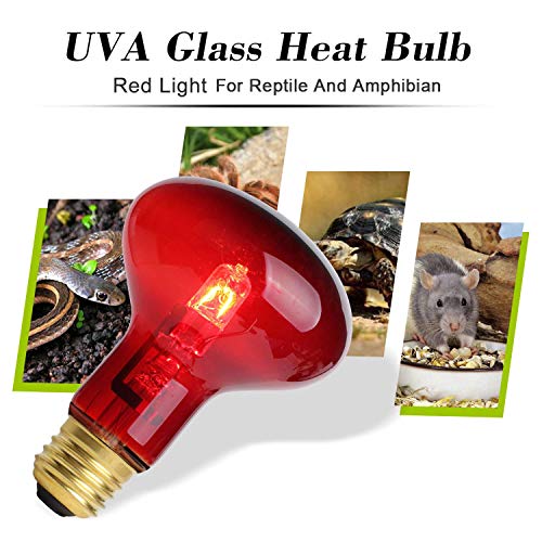 OMAYKEY 75W 2 Pack Infrared Heat Lamp Bulb Red Light Glass Heating Lamps Bulbs for Lizard Snake Chameleon Bearded Dragon Aquarium Reptiles & Amphibians - Thumbnail 2