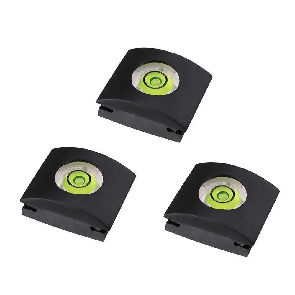 LXH 3 Pcs Black Camera Flashlight Hot Shoe Cover with Bubble Spirit Level Compatible With Sony A6500 A6300 A6000 Nikon Panasonic Fujifilm Olympus Pentax Sigma DSLR/SLR/EVIL