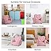 INFANS Children Sofa Pink, Kids PVC Leather Upholstered Couch with Bejeweled Backrest, Sturdy Wood Frame, Extra Thick Sponge, Multifunction Toddler Armrest Chair, Pink (23-Inch Single Sofa)