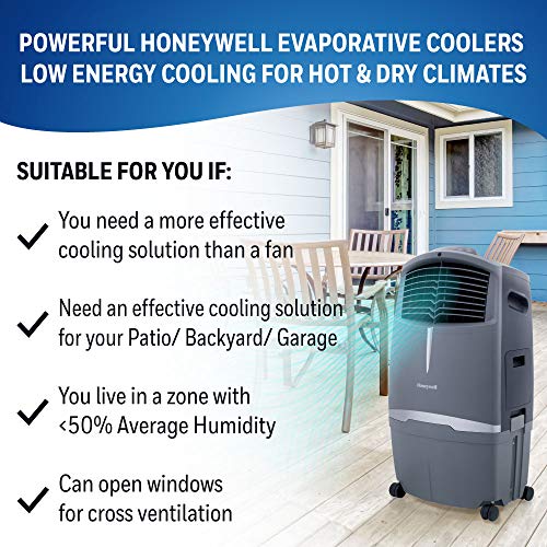Honeywell 525 CFM Indoor Outdoor Portable Evaporative Cooler with Fan