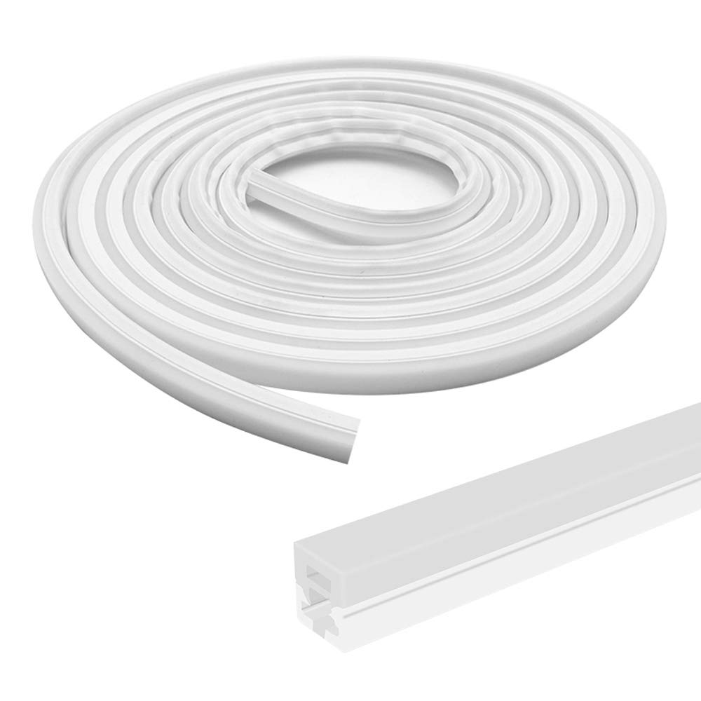 Photo 1 of BIRRAY 16.4FT/5M Silicone LED Channel System, U Shape 12x12mm DIY LED Neon Rope Light IP67 Waterproof for 8mm LED Strip Lights Installation, for Indoor Outdoor Ambient Decor