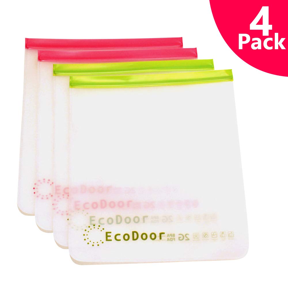 2 Gallon Reusable Freezer Storage Bags (Set of 4), Extra Thick, Extra