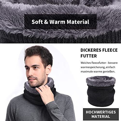 ChamRet Neck Warmer Winter Fleece Loop Scarf Men Women Windproof Face Mask Knitted Scarf Thicken for Cold Weather Cycling Motorcycle Skiing Sports