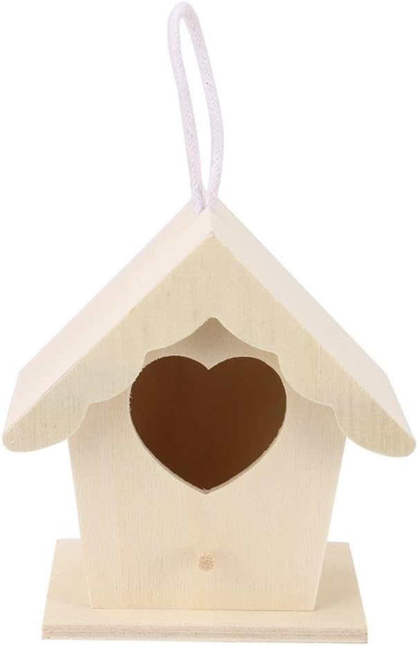 Yeefant 1Pcs Creative Wall Mounted Nest Bird House Wooden Outdoor Box,0.33x0.30 Ft