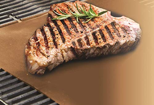 Yoshi Copper Grill Mats; Heavy Duty Up to 500 Degree; (2 grill Mats) Reusable.