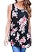 Dearlovers Women Summer Flowy Top Floral Loose Tunic Tank Tops Large Size Black