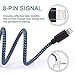 Liwin Lightning Cable,3Pack 6FT Nylon Braided iPhone Cable Cord Certified to USB Charging Charger for iPhone 7/7 Plus/6/6 Plus/6S/6S Plus,SE/5S/5,iPad,iPod Nano 7 ( Black&Blue)