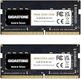 Gigastone 32GB Kit DDR4 SODIMM 2666MHz 2x16GB Non-ECC 260 Pin PC4-21300