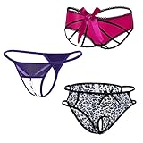 Vivly Bodas Cage Panties With Bows Pearls G String Thong Underwear Lingerie For Women 3 Pack M