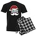CafePress - Merry Christmas Men's Dark Pajamas - Unisex Novelty Cotton Pajama Set, Comfortable PJ Sleepwear