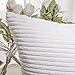 Home Brilliant Striped Corduroy Pillow Cover 24x24 Euro Throw Pillow Sham Accent Couch Cushion Cover for Spring Decor, 24 x 24 inch (60cm), Creamy White