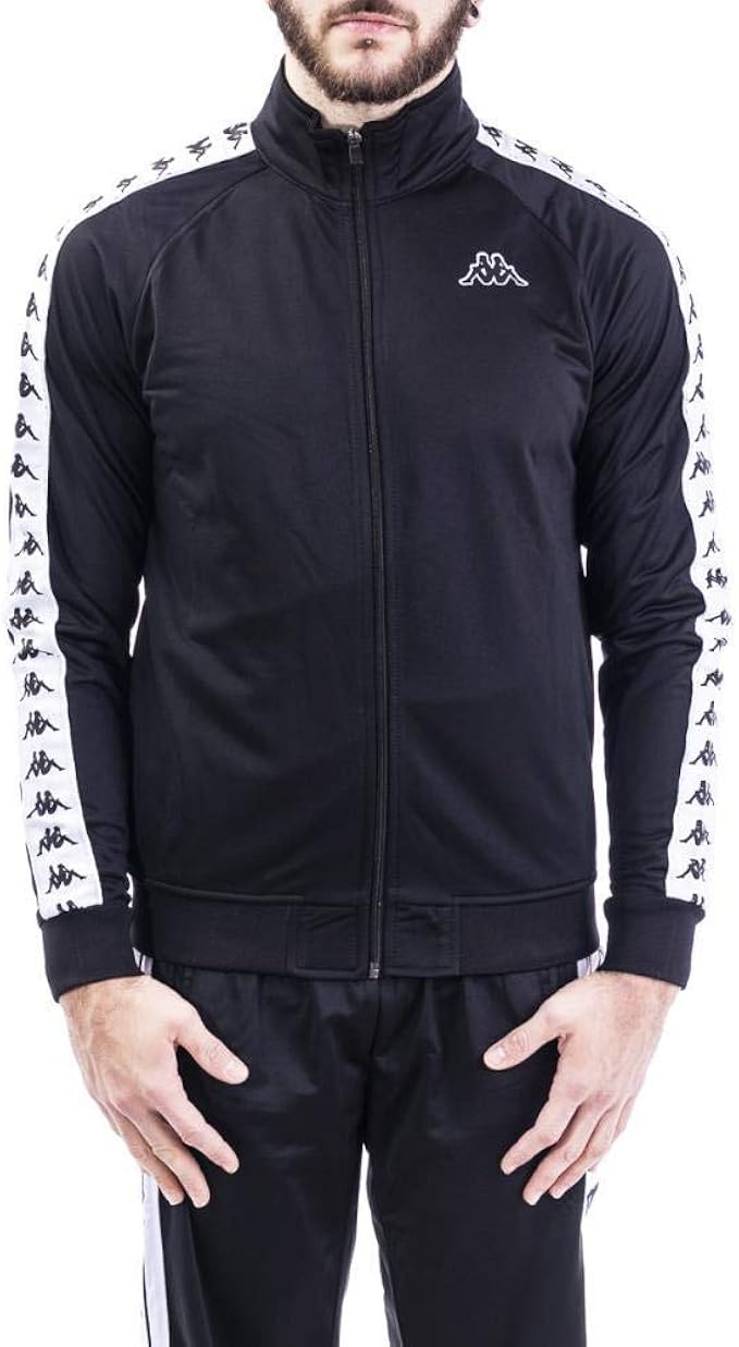 felpa kappa nera e fucsia