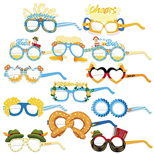 HOWAF Oktoberfest Paper Party Glasses, 26pcs Funny Photo Booth Props for Kids Adults, Bavarian German Beer Festival Fancy Dress Accessories, Oktoberfest Party Decorations Favors Supplies at Amazon