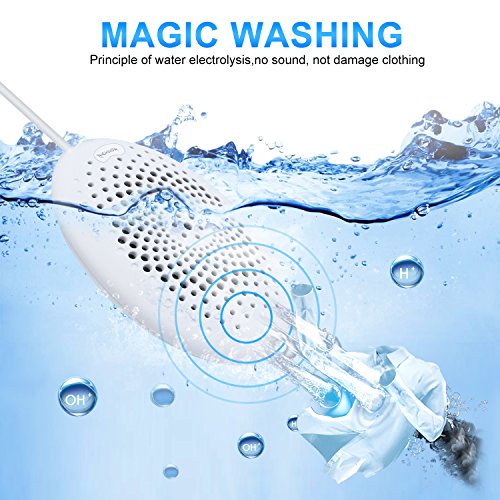 Turelar Portable Travel Washer Machine, Washwow Disinfectant Washing Machine for Kitchen, Fruit, Cloth, Pacifier, Toy(White)