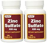 Zinc Sulfate 220 mg Dietary Supplement Tablets - 100 ea (Pack of 2)
