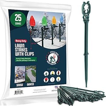 Amazon.com: Christmas Light yard Stakes [Set of 25] Outdoor Light