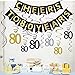 80th BIRTHDAY PARTY DECORATIONS KIT - Cheers to 80 Years Banner, Sparkling Celebration 80 Hanging Swirls, Perfect 80 Years Old Party Supplies 80th Anniversary Decorations (Bnner set)