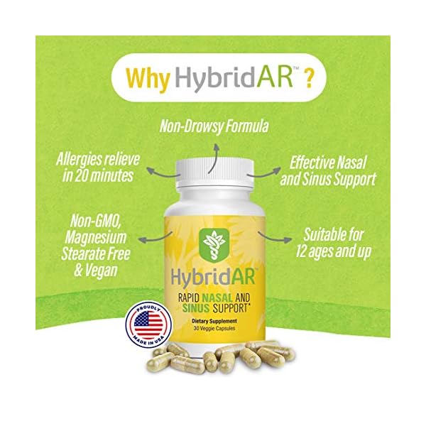 Hybrid Remedies HybridAR Rapid Nasal & Sinus Support Pharmacist Formulated Natural Herbal