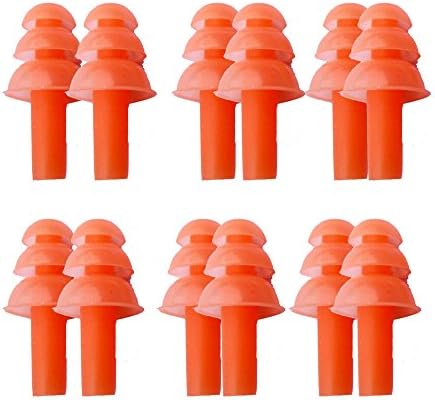Waterproof Silicone Swimming Earplug Sound 6 Pairs For Women adult Childrens (Orange)