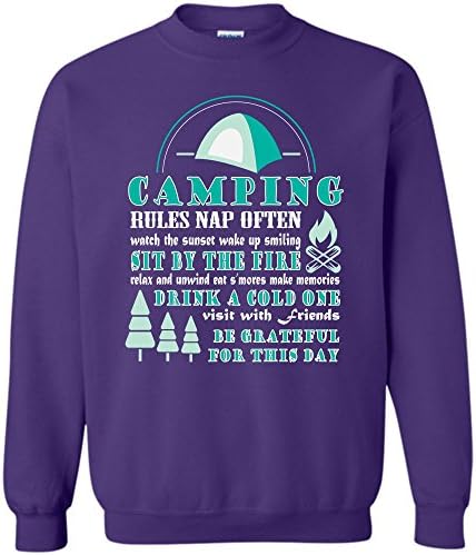 Nap Often Watch The Sunset Wake Up Smiling T Shirt, Cool Camping Sweatshirt (L,Purple)