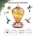 Muse Garden Hummingbird Feeder for Outdoors, Hand Blown Glass, 34 Ounces, Ant Moat Included, Candy