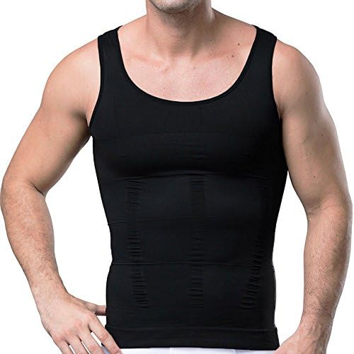GSKS Mens Body Shaper Undergarment Compression Shirt Elastic Vest Slimming Undershirt Slim Shapewear