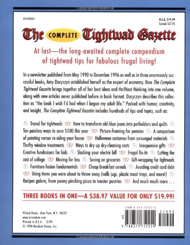 Complete Tightwad Gazette Promoting Thrift As A Viable Alternative Lifestyle Amazon Co Uk Dacyczyn Amy 9780375752254 Books