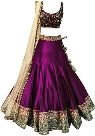 Sky Global Girl'S Banglori Silk With Traditional Unstitched Party Wear Lehenga Choli(SKY_LEHENGA-8102)