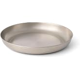 Sea to Summit Detour Stainless Steel Camp Plate, Beluga Black | Durable stainless steel camp plate with a polished, easy-clean surface stacks neatly for compact backcountry dining