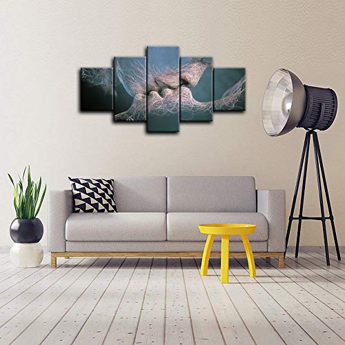 Love Kiss Abstract Canvas Wall Art - Image 4