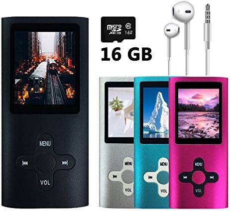 VOLGER 16GB MP3 MP4 Player Energy Saving Music Player Voice Recorder FM Radio Video Player Photo Viewer E-book Viewer for Running Camping (Black)