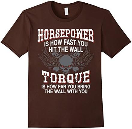 Mens Torque T shirt: Horsepower vs. Torque Difference shirt 3XL Brown